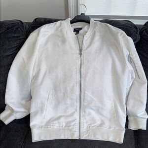 Forever 21 White Bomber Jacket